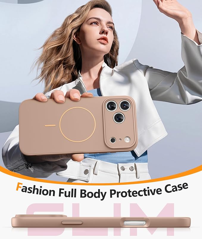 FNTCASE for iPhone 17 Pro Case, Fit for Magsafe, Screen Protector | Full Camera Protection, Integrated Silicone, 14FT Military Grade Drop Proof, Shockproof Protective Phone Cover, Full Gold - Image 6