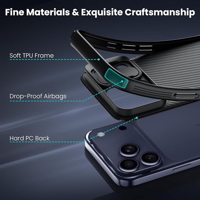 Nillkin for iPhone 17 Pro Max Case with Slide Camera Cover | Full Camera Protection | Thin Slim Fit | Shockproof Protective | Protector Privacy, Phone Case for iPhone 17 Pro Max, Black - Image 8