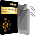 Ailun Privacy Screen Protector + Camera Lens Protector for iPhone 13 | 2+2 Pack, 6.1 inch, Anti Spy Private Tempered Glass Film, HD by Ailun