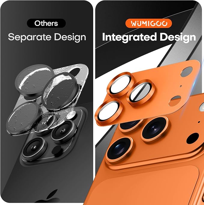 for iPhone 17 Pro Max Camera Lens Protector- Cosmic Orange | Aluminum Alloy, Tempered Glass Camera Cover, Nano Reinforced Adhesive, Accessories, Anti-Drop, Anti-Scratch, Case Friendly - Image 3