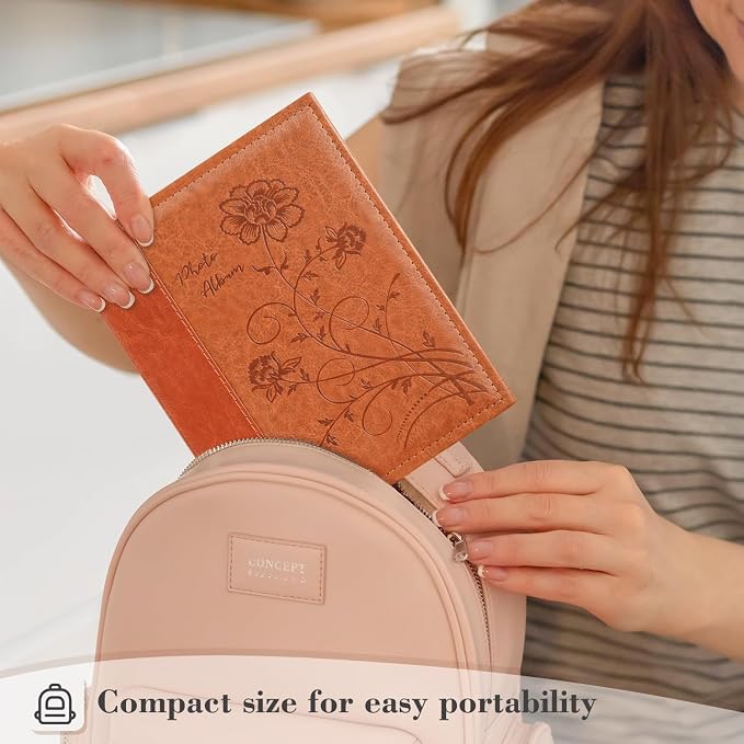 Artmag Photo Album 5x7 2 Packs Clear Pages Pockets Leather Cover Slip Slide in Photo Album Book Each Holds 50 Vertical 5x7 Photos Picture Book for Wedding Family (Brown) - Image 6