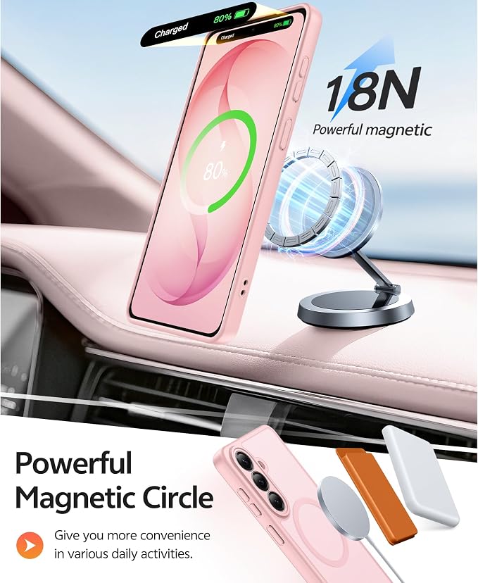 FNTCASE for Samsung Galaxy S26 Case, Fit for Magsafe, with Screen Protector | Full Camera Protection, Translucent Matte, 14FT Military Grade Drop Proof, Shockproof Protective Phone Cover, Light Pink - Image 3