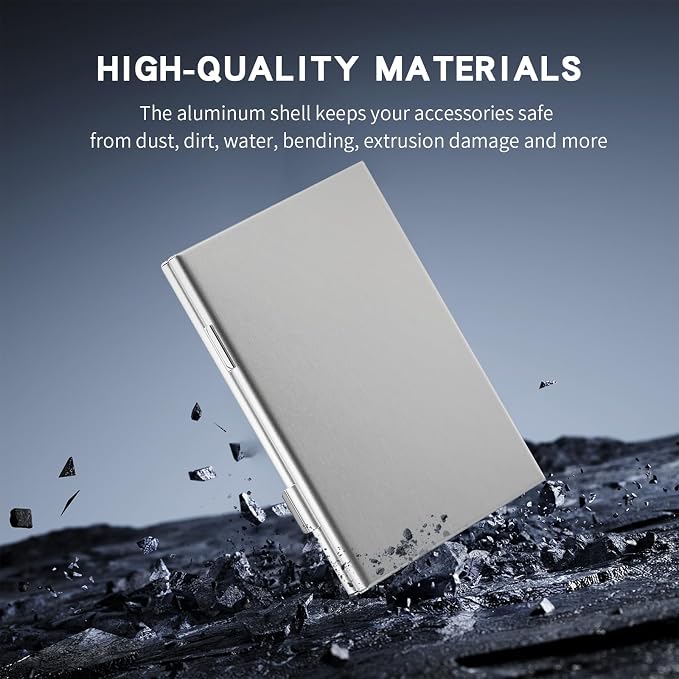 Aluminum SIM Card Case, 24Slots Ultrathin SIM Card Holder, Fit for 24 Micro sim Card, Silver - Image 5
