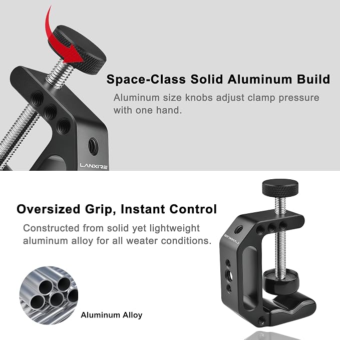 Camera Clamp Mount C Clamp with Magic Arm - Perfect for Fence, Desk, Tripod, Monitor, Light, GoPro, Insta360, DSLR - Essential Tool for Outdoor Projects, Broadcasting, Photography - Image 6