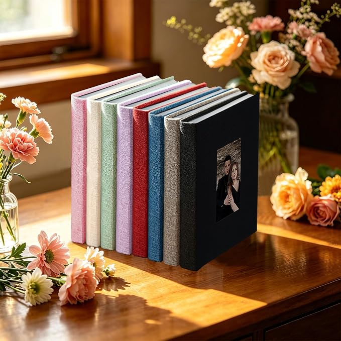 Photo Album 8x10, Pack of 2 Linen Picture Book, 26-Page Album Holds 52 Photos Art Presentation Folder for Picture or Certificates Storage Grey - Image 6