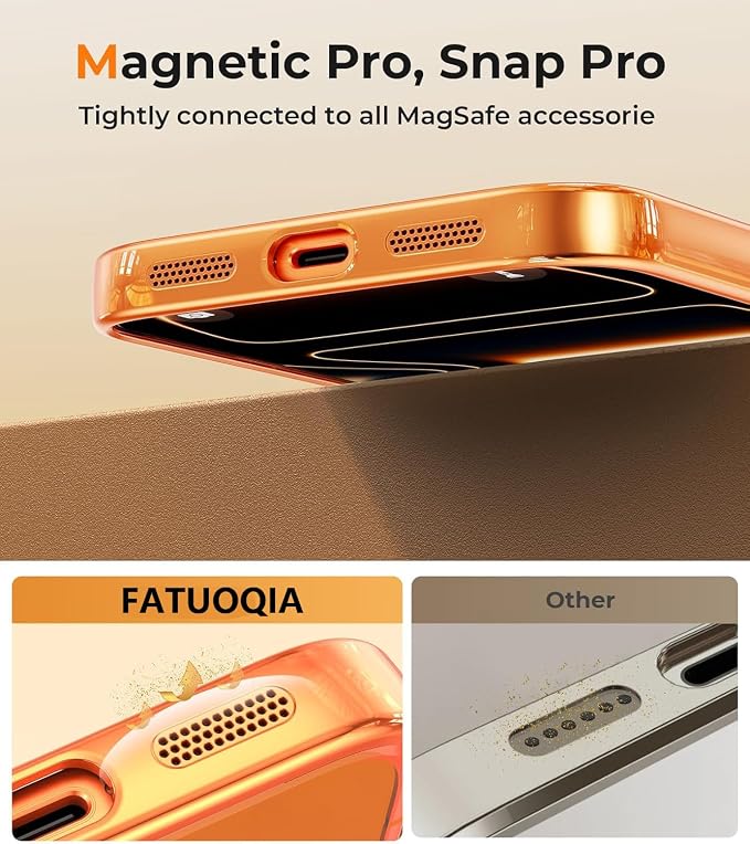 Magnetic Glossy Case for iPhone 17 Pro Max,iPhone 17 ProMax Phone Case Slim Clear Luxury with Screen Protector & Camera Protector [Compatible with MagSafe], Shockproof Cover for iPhone 17 Max-Black - Image 5