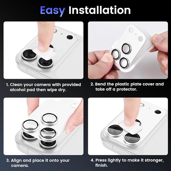 Tensea for iPhone 17 Pro Camera Lens Protector | Metal Aluminum Alloy Tempered Glass Cover Camera Screen Protector Accessories, Case Friendly - Image 7