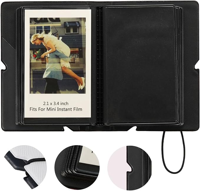 2x3 Instax Mini Photo Album, 28 Pockets. White, 2PK | Portable Wallet Size Album Stores 2x3 inch Instant Photos. Fits Polaroid, Instax Mini, Kodak Mini Prints and Zink. - Image 3