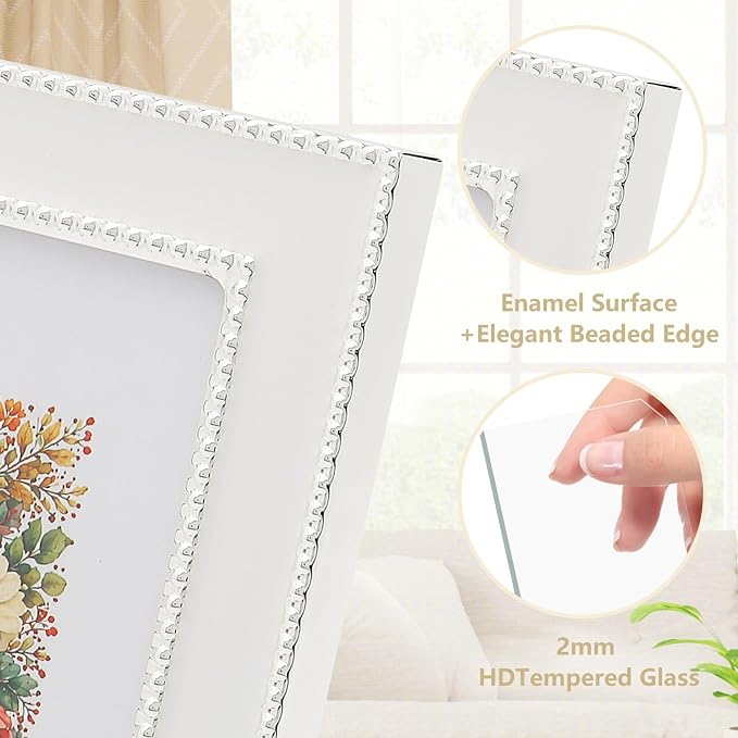 Premium Metal Picture Frame 4x6 Inches with Velvet Back Cover - Elegant and Durable Photo Frame for Displaying Cherished Memories, Perfect as Desk Decor, Home Office Accessory,White picture frame - Image 4