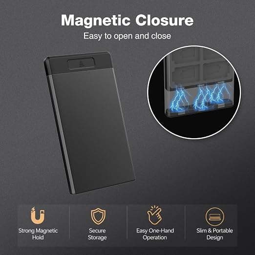 HEIYING Switch Game Card Case for Nintendo Switch 2 | Portable Game Card Case, Metal Shell with Soft Silicone Lining,40 Precise Slots, Magnetic Closure for Easy Storage & Access - Image 3