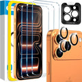 Fotbor Compatible with 3 Pack iPhone 17 Pro Screen Protector with 1 Set Camera Lens Protector, 2025 Upgrade 9H+ Premium Tempered Glass 17Pro, Easy Installation Kits, 6.3 inch by Fotbor