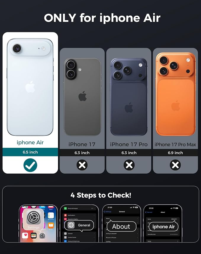 Goton 3 in 1 for iPhone Air Case with Privacy Screen Protector Green | Glass Camera Lens Protector,Compatible for MagSafe,Invisible Kickstand, Shockproof Phone Cover for iPhone 17air - Image 2