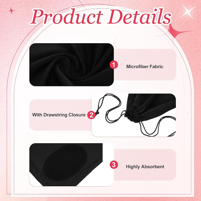 Ski Goggle Bag, Microfiber Bag with Cleaning Cloth Drawstring Pouch Soft Storage Sleeve Case Protection 1 Pcs & Black-Fitting for (Snow Swimming Goggle/Sunglasses/Camera) - Image 3