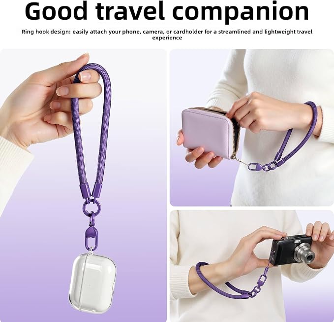 Phone Wrist Strap Lanyard Hand Wristlet with 360° Rotating Clip Stainless Steel Tether Buckle Finger Grip Strong Durable Anti-Tangle Universal for iPhone 17 Pro Camera Keychain Travel Beige - Image 7