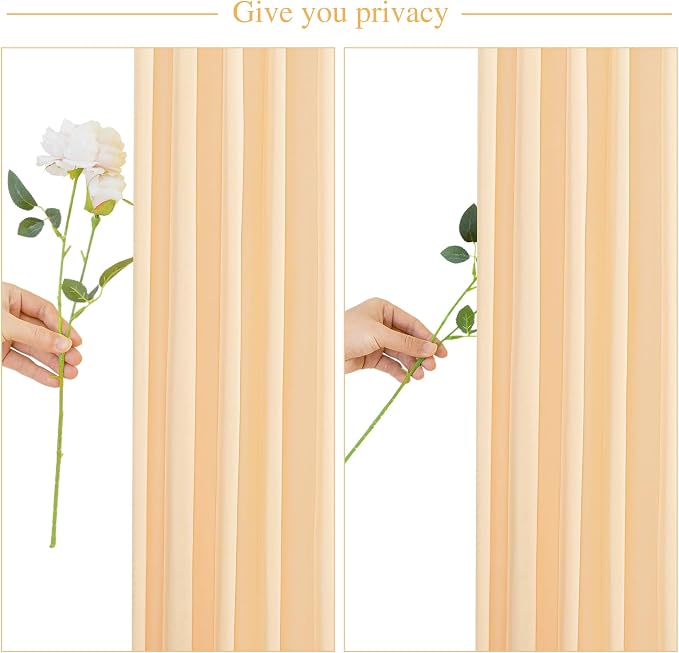 Dark Champagne Backdrop Curtain for Parties Wedding Baby Shower Wrinkle Free Photo Curtains Backdrop Drapes Fabric Decoration for Bridal Shower 5ft x 7ft,2 Panels - Image 7