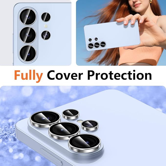 for Samsung Galaxy S26 Ultra Camera Lens Protector, Individual Metal Ring Tempered Glass Lens Cover, [Strong Adsorption] Scratch Resistant Ultra-Thin HD Clear Lens Cover, 1 Set-Clear Ring - Image 8