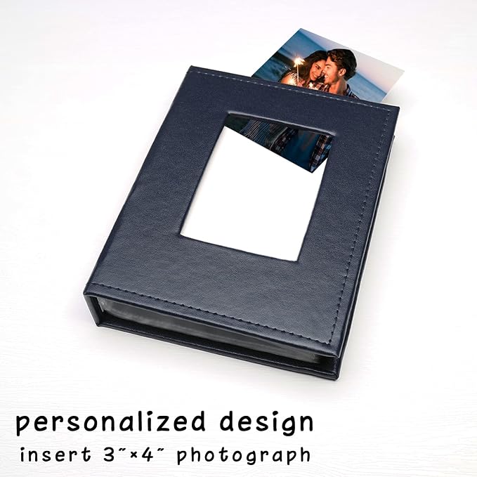 Small Photo Album 4x6, Pack of 2 Leather Photo Book, Each Mini 26-Page Album Holds 52 Photos, Art Presentation Folder for Postcards & Picture Storage - Image 2