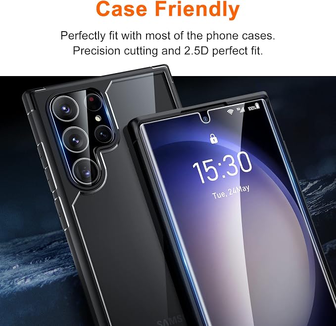 UniqueMe 2+2+1 Pack for Samsung Galaxy S23 Ultra Screen Protector 6.8 inch | Flexible TPU, Camera Lens Protector, Installation Frame, 24h Scratch Self-Healing - Image 6