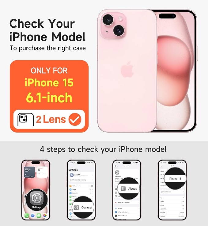 SURITCH for iPhone 15 Case with Magnetic Camera Slide Cover and Adjustable Kickstand, Compatible with MagSafe, Shockproof Bumper Case Slim Protective Cover 6.1 Inch, Black - Image 2