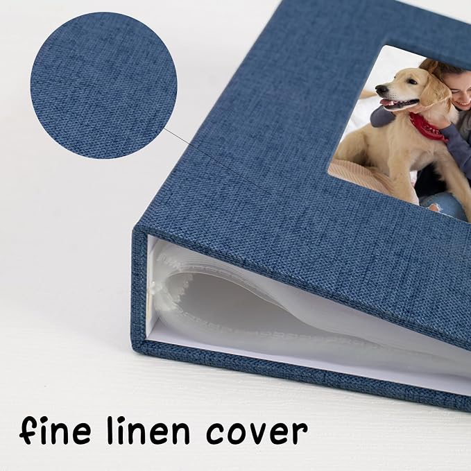 Small Photo Album 5x7, Pack of 2 Linen Picture Book, Each Mini 26-Page Album Holds 52 Photos, Art Presentation Folder for Postcards & Picture Storage - Image 3