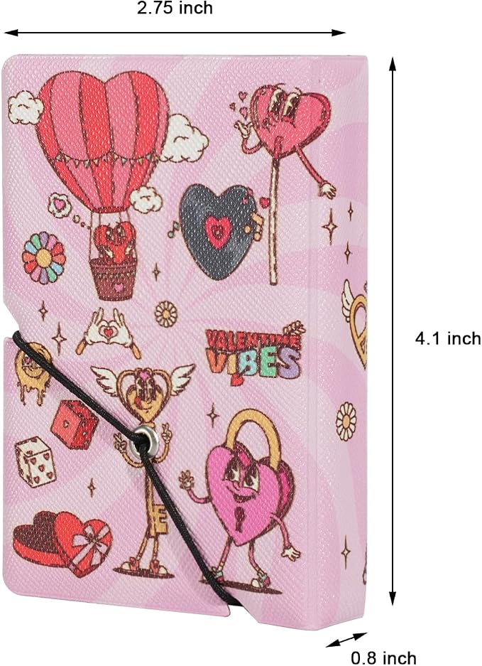 2x3 Instax Mini Photo Album, 28 Pockets. Cartoon Valentine, 1PK | Portable Wallet Size Album Stores 2x3 inch Instant Photos. Fits Polaroid, Instax Mini, Kodak Mini Prints and Zink. - Image 2