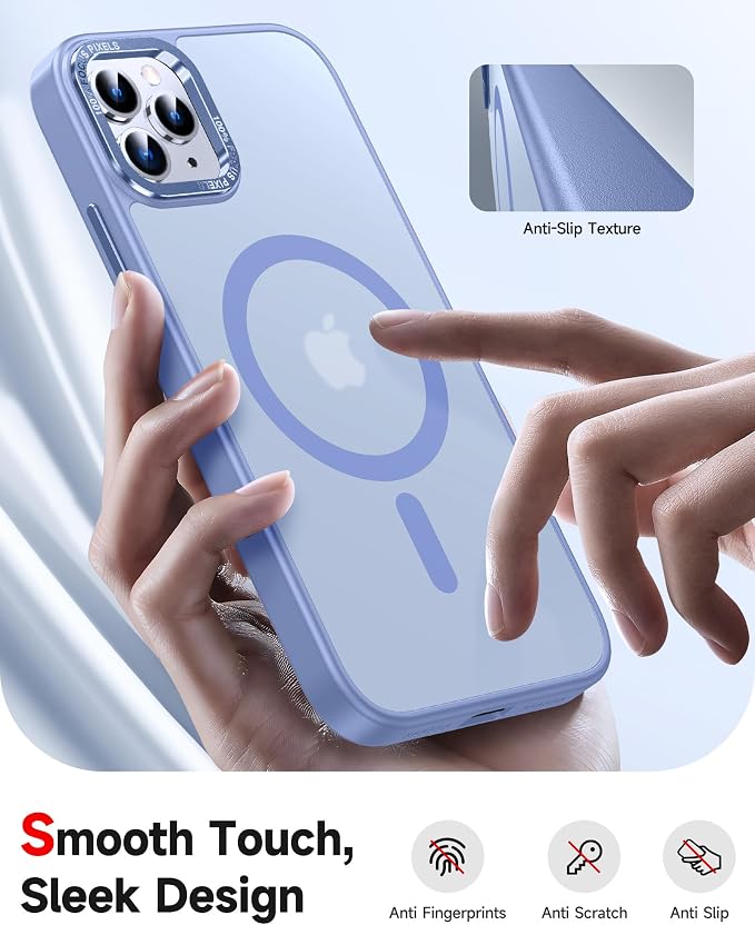LeYi for iPhone-11-Pro-Max Cases Blue with Screen Protector X2 + Camera Cover X2[ MagSafe Compatible] Magnetic Military Grade Protective Phone Case for iPhone 11promax i Phone 11pro max, Light Blue - Image 2