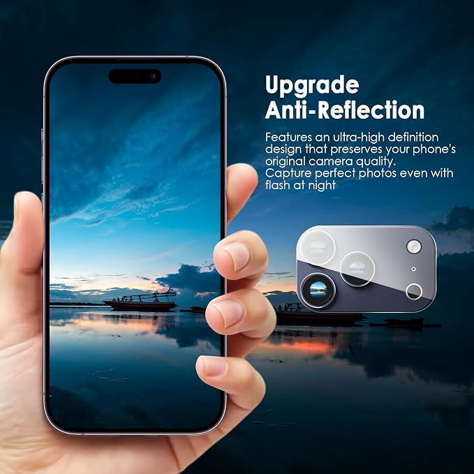 FanTEK Camera Lens Protector Compatible with iPhone 17 Pro Max, 9H Tempered Glass Camera Screen Cover, Ultra HD Clear Acrylic Full Coverage Guard, Case Friendly - Image 5