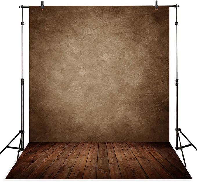 Allenjoy Fabric 6x8ft Abstract Brown Wall with Wood Floor Photo Backdrop for Only Under 3 Years Old Kids Pictures by Allenjoy