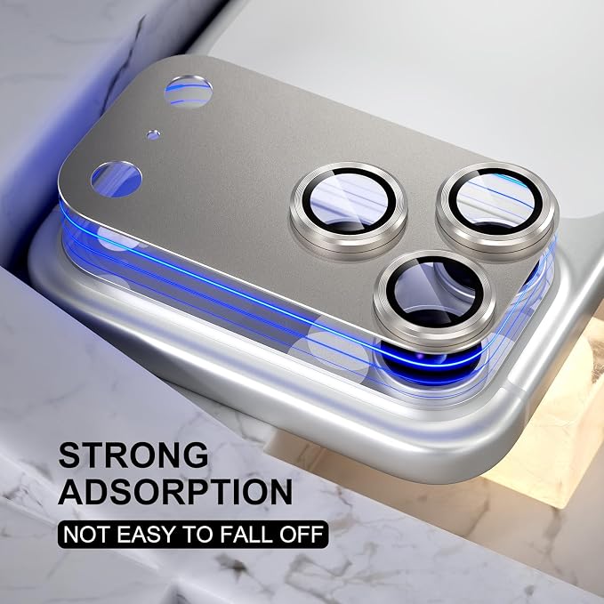 Choiche for iPhone 17 Pro Max Camera Lens Protector, Black | Metal Camera Cover with 9H Tempered Glass Lens Screen Protector Accessories, Strong Adsorption, Case-Friendly, 6.9-inch - Image 5