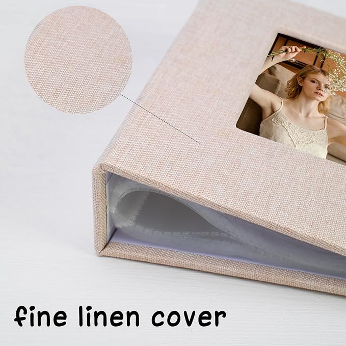 Small Photo Album 5x7, Pack of 2 Linen Picture Book, Each Mini 26-Page Album Holds 52 Photos, Art Presentation Folder for Postcards & Picture Storage - Image 3