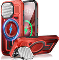 Camera Stand Case for iPhone 16, [Compatible with MagSafe] [Lens Cover] 2024 Version Military Grade Protective Soft Case for iPhone 16 6.1 inch Men Women, Red by WASTROYAL