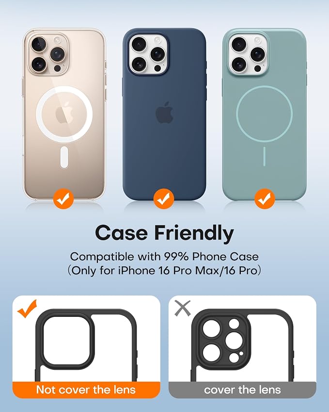 TAURI 2 Pack for iPhone 16 Pro Max/16 Pro Camera Lens Protector, Silver | Full Coverage Military-Grade Shatterproof, Upgrade AR Anti-Reflection Ultra Clear Transmission & Case Friendly - Image 4