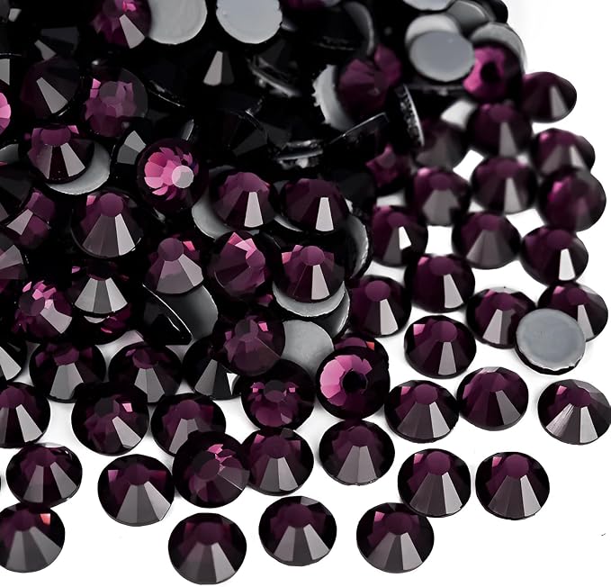 Jollin Hotfix Rhinestones Flatback Crystal Gems 2mm SS6, Amethyst | 2880pcs Hot Fix Crystals Glass Rhinestones for Bedazzling, Crafting, Clothes, Shoes & Accessories DIY Decoration by Jollin