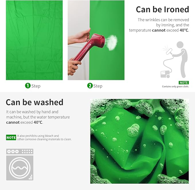 NEEWER 6x9 feet/1.8x2.8m Photo Studio 100% Pure Polyester Collapsible Backdrop Background for Photography, Video and Television (Backdrop Only) - Green - Image 3