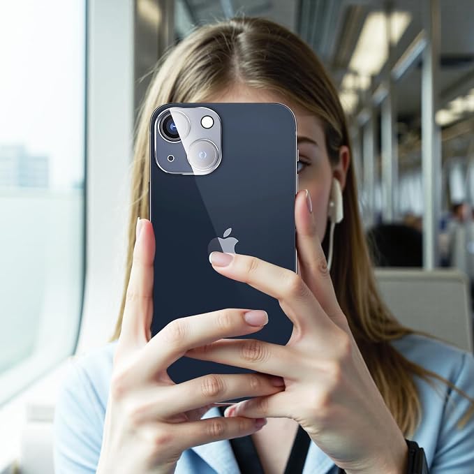 FanTEK Camera Lens Protector Compatible with iPhone 14/14 Plus, 9H Tempered Glass Camera Screen Cover, Ultra HD Clear Acrylic Full Coverage Guard, Case Friendly - Image 7