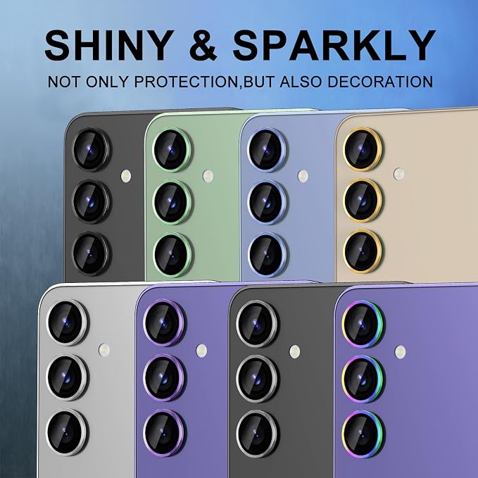 for Samsung Galaxy S25 Plus Camera Lens Protector, Individual Metal Ring Tempered Glass Lens Cover, [Strong Adsorption] Scratch Resistant Ultra-Thin HD Clear Lens Cover, 1 Set-Gold - Image 7