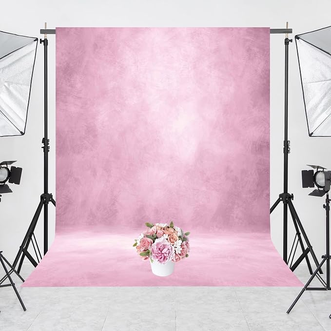 Abstract Photography Backdrop for Photoshoot 8x10ft,Light Pink,No Stand | Professional,Polyester Fabric,Roller Pocket on Top,Vintage Portrait Photo Props Booth Background,Photoshoot Studio - Image 5