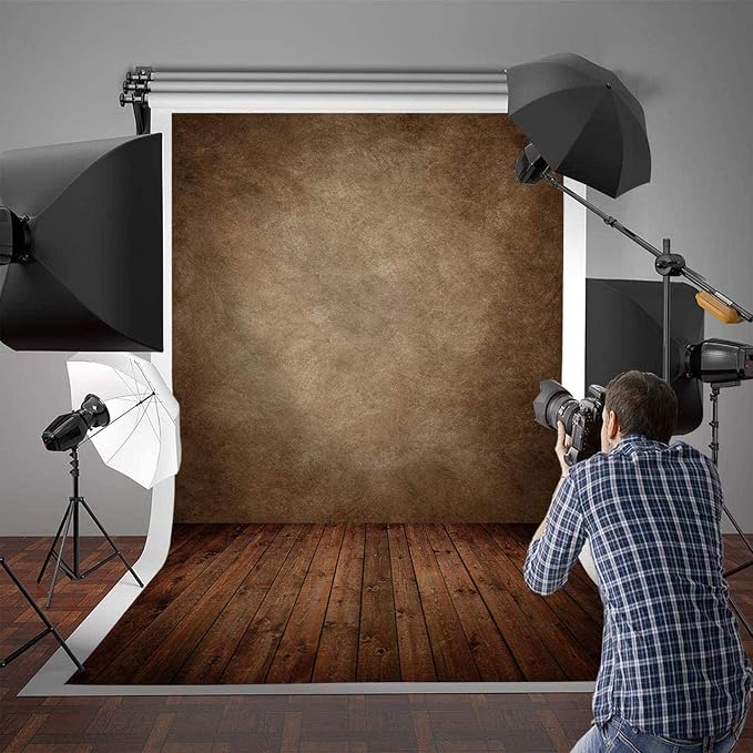 Allenjoy Fabric 6x8ft Abstract Brown Wall with Wood Floor Photo Backdrop for Only Under 3 Years Old Kids Pictures - Image 5