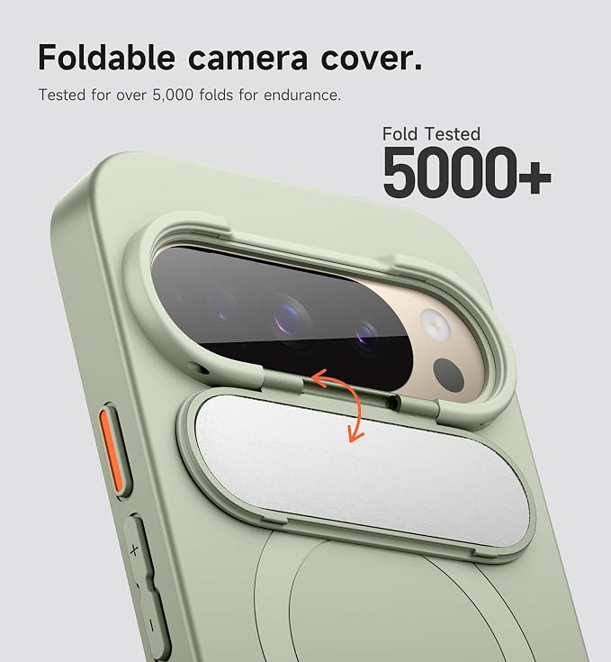 SURITCH for Google Pixel 10 Pro XL Phone Case, Compatible with MagSafe, Protective Cover with Camera Cover & Adjustable Metal Kickstand for Pixel 10 Pro XL 2025 -Sage Green - Image 4