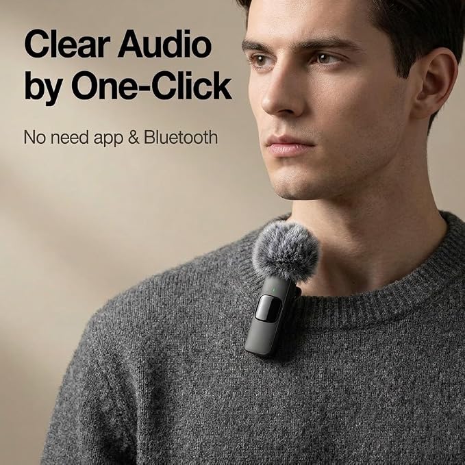 Professional Wireless Mini Microphone for iPhone 17/16/15, Android Phone, Cordless Omnidirectional Lavalier Lapel Mic, Plug-Play Lavalier Mic for TikTok, YouTube & Interviews - Image 2