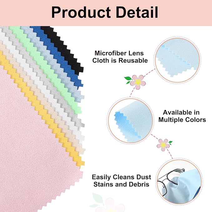 uxcell 6 Pcs Microfiber Cleaning Cloth for Glasses, 11.8 x 11.8 Inch Eyeglass Cleaning Cloth, Glasses Cleaner Wipes for Electronics Lenses Screens Cameras Cell Phones, Light Blue - Image 3