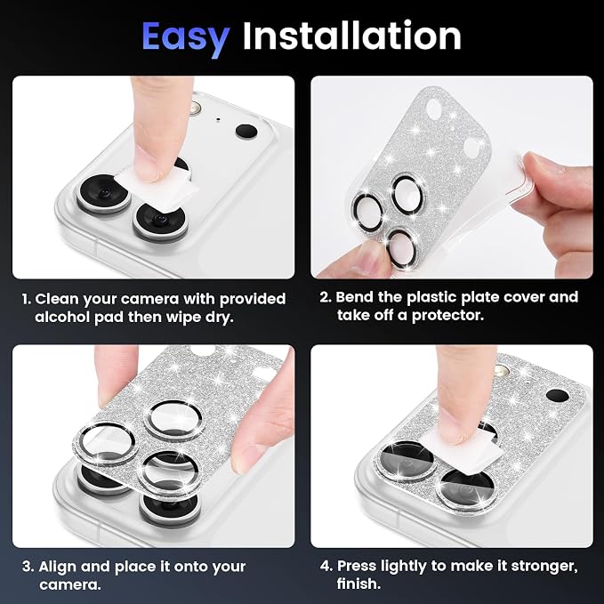 Tensea for iPhone 17 Pro Max Camera Lens Protector Bling | Metal Aluminum Alloy Tempered Glass Cover Camera Screen Protector Accessories, Case Friendly - Image 7