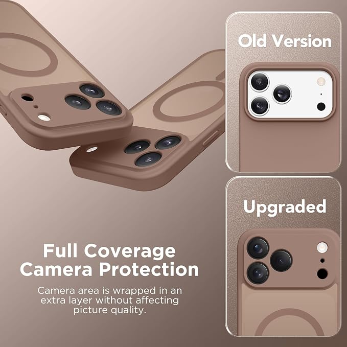 CAPRARO for iPhone 17 Pro Case, Compatible with MagSafe Brown | Upgraded [Full Camera Protection] Protective Translucent Matte Women Girl Magnetic Phone Case Cover, Brown - Image 7