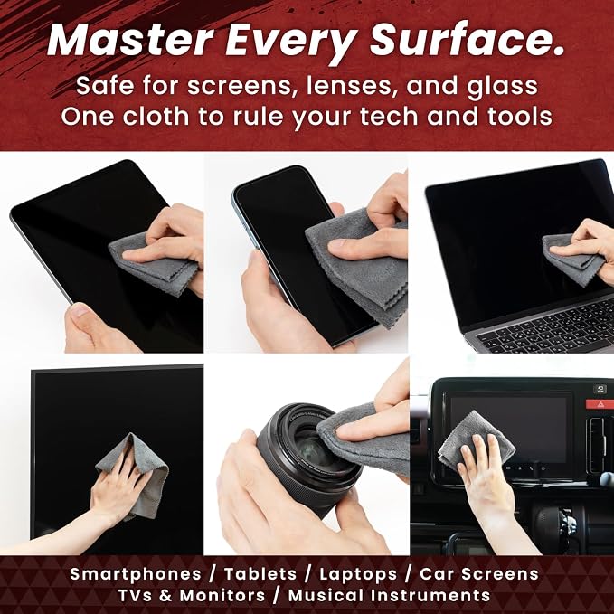 BELLEMOND 「Samurai Cloth」 Japanese Microfiber Cleaning Cloth, Large 2 Pack | Made in Japan, Washable and reusable, Lint-free cleaning, Ideal for monitors, TVs and car displays - Image 4