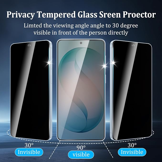 2 Pack Privacy Screen Protector for Samsung Galaxy S26 Plus | Tempered Glass Film, 9H Hardness, Anti-Spy, Anti-Scratch, Case Friendly, Easy Installation - Image 7