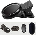 52mm CPL Polarized Phone Camera Lens, Universal Clip On CPL Phone Filter Lens, HD Optical Glass Polarized Lens for iPhone Samsung Most Phones, Anti-Glare Camera Lens for Photography by VLUOO
