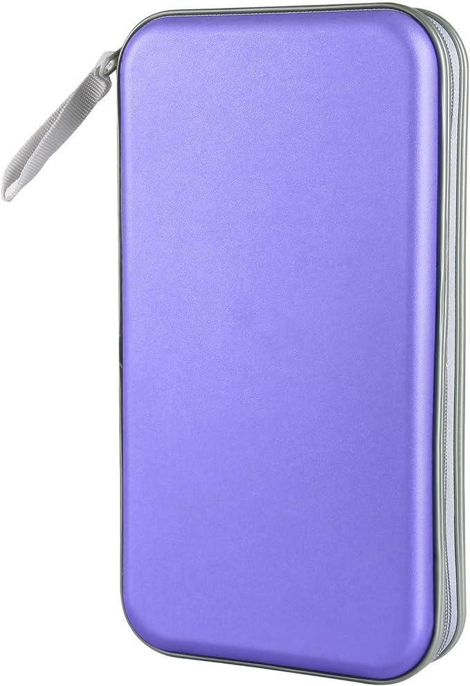 Siveit 80 Capacity CD/DVD Case Holder, Hard Plastic CD DVD Disc Cases Storage Binder for Car Home Office Travel (Lavender) by Siveit