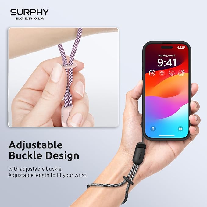 SURPHY 3 Pack Phone Wrist Strap, Phone Lanyard with Cellphone Tether Tab | Phone Strap Charm, Camera Wrist Strap with 2-Color Braided, Phone Wristlet, Wrist Lanyard for Case - Image 3