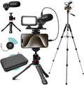 Movo USB-C Vlogging Kit for iPhone 15 with Fullsize Tripod - USB Type-C Compatible Vlog Kit- Accessories: Tripods, Phone Mount, LED Light, Shotgun Mic for YouTube Starter Kit - iPhone 15 Vlogging Kit by Movo