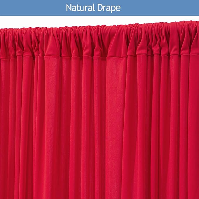 20x10ft Wrinkle Free Red Backdrop Curtain for Parties Soft Fabric Drapes Wedding Red Curtain Backdrop for Birthday Party Decorations Background for Photography 5x10ft, 4 Panels - Image 4